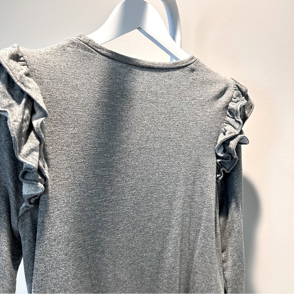 Express Grey Long Sleeves Ruffle Tops - Picture 3 of 4